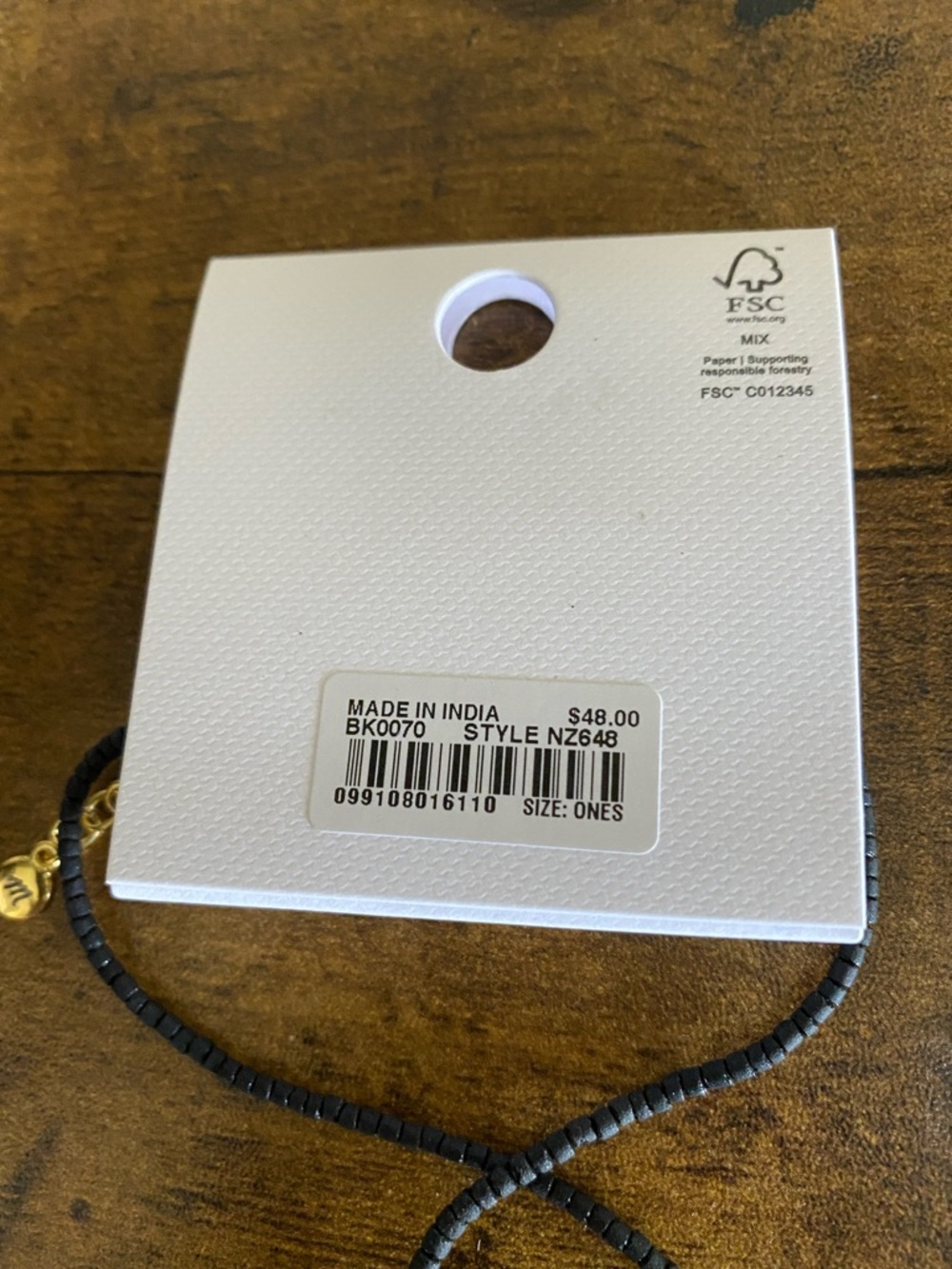 NWT MADEWELL Heart Charm Beaded Necklace - Picture 8 of 8